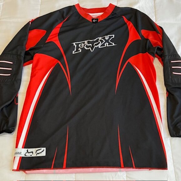Fox Racing Jersey Mens Large Black Red SFX Motocross MX Dirt Bike Long Sleeve - Picture 1 of 4